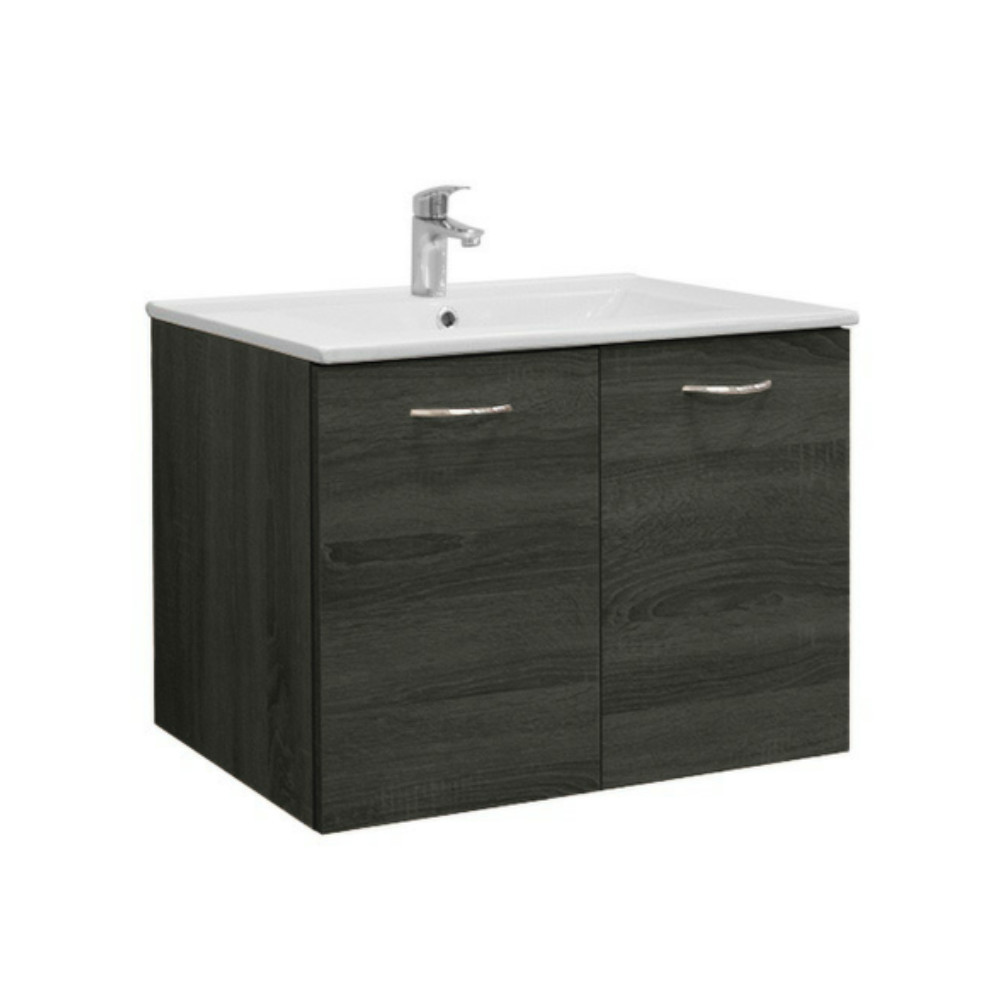 Produse temporar indisponibile - Leziter Masca chiuveta baie Zoya 60 cu lavoar, stejar negru Freya